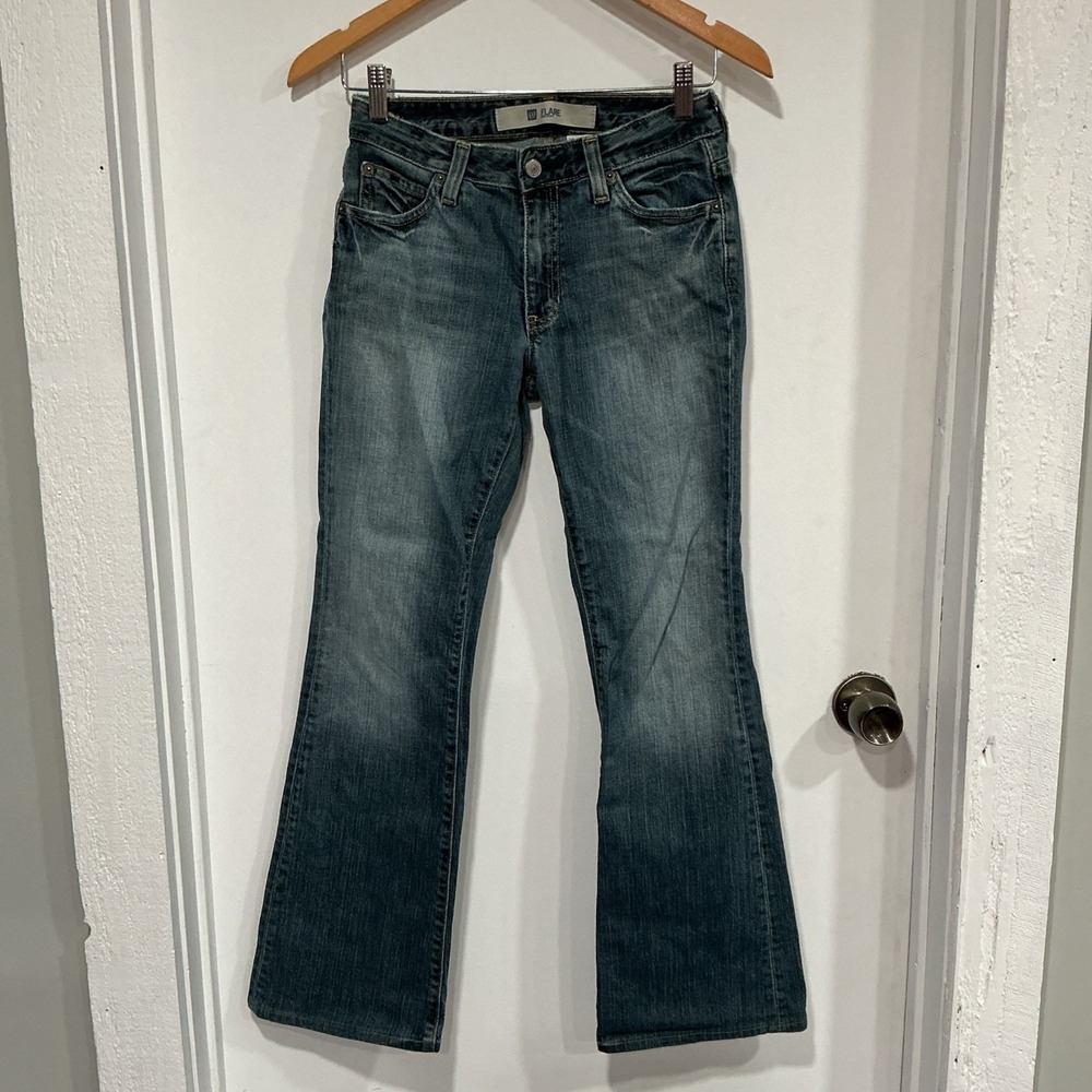 Vintage GAP Women's Flare Jeans Size 1 Regular, Y2K, Medium Wash Faded, Boho